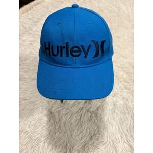 HURLEY‎ BLUE BASEBALL HAT SNAP BACK BLACK LOGO